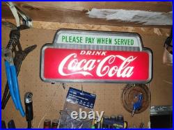 Lighted Coca-Cola Sign Topper Collectable Vintage AmericanaMetal lighted sign