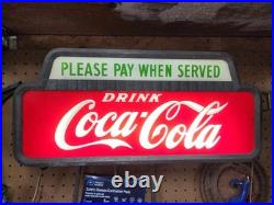 Lighted Coca-Cola Sign Topper Collectable Vintage AmericanaMetal lighted sign
