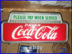 Lighted Coca-Cola Sign Topper Collectable Vintage AmericanaMetal lighted sign