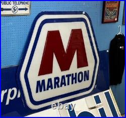 Marathon Gas Station Sign Original Vintage 59 x 47