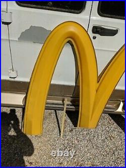 Mcdonald's 52 Huge Advertising Sign Golden Arches M Retro Vtg Plastic Rare Side