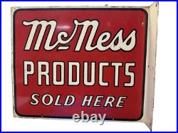 Mcness Products Vintage Double Sided Metal Advertising Flange Stout Sign Co