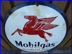 Mobilgas porcelain sign advertising vintage gasoline 20 oil gas USA Mobiloil