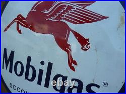 Mobilgas porcelain sign advertising vintage gasoline 20 oil gas USA Mobiloil