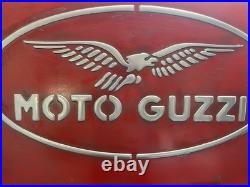 Moto Guzzi Vintage Metal Sign 15x24 Handmade 3D Aluminum Relief Garage Decor