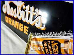 NESBITT SIGN Orange Soda Pop VTG Tin Tacker Beverage Drink Advertising Metal