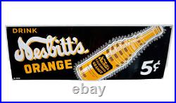 NESBITT VTG SIGN Orange Soda Pop Tin Tacker Beverage Drink Advertising Metal NESBITT VTG SIGN Orange Soda Pop Tin Tacker Beverage Drink Advertising Metal