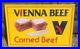 NOS-Vienna-Vintage-Sausage-Metal-Tin-Sign-23x35-Advertising-Chicago-Corned-Beef-01-xvfp