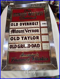 National Distillers Bonded Whiskey Advertising Sign America's Fourmost Bourbon