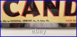 National Vendors Model 9-18 CANDY Sign Vintage Advertising Panel Original Litho