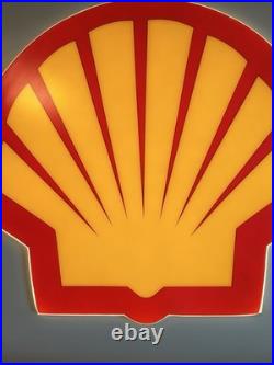 Nice! Vintage Shell 33 Gas Station Light Up Sign All Aluminum Housing