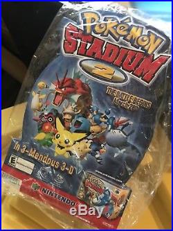 Nintendo 64 Store Display Stand Advertisement Pokemon Stadium 2 Sign N64 Vintage