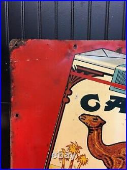 ORIGINAL, Vintage Camel Cigarette Metal Advertising Sign 30'' x 36'' 40s 50s