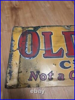 Old Gold Painted Metal Sign Vintage Not A Cough In A Carload