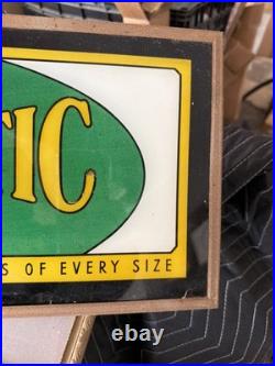 Old Oil O Matic REVERSE PAINTED GLASS Not Porcelain SIGN General Store Display