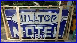 Old Original Vintage Hilltop Motel Porcelain Neon Sign