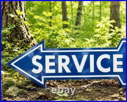 Old Rare Vintage Ford Service Huge Porcelain Enamel Sign 80x19 Left Arrow