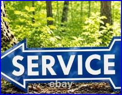 Old Rare Vintage Ford Service Huge Porcelain Enamel Sign 80x19 Left Arrow