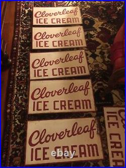 Old Vintage Cloverleaf Ice Cream Metal Sign Rare Original