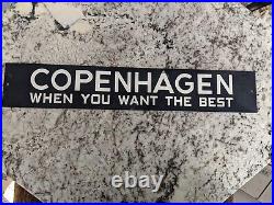 Old Vintage Copenhagen Chewing Tobacco Chew Porcelain Heavy Metal Sign