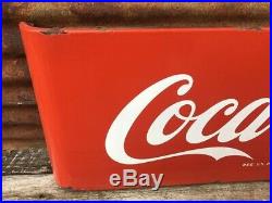 Old Vintage Metal Coke Sign 1950's COCA COLA Sled Sleigh Porcelain Soda Sign