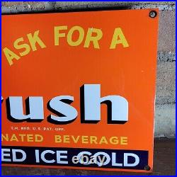 Old Vintage Orange Crush Porcelain Gas Station Soda Pop Gas Station Sign 12x8