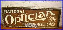 Optician glass wooden advertising sign vintage retro antique industrial optician