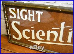 Optician glass wooden advertising sign vintage retro antique industrial optician