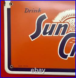 Orig. Vtg 1962 Drink Sun Crest Orange Soda Pop Porcelain Advertising Sign T-62 Orig. Vtg 1962 Drink Sun Crest Orange Soda Pop Porcelain Advertising Sign T-62