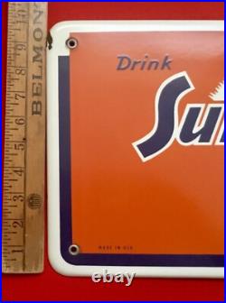 Orig. Vtg 1962 Drink Sun Crest Orange Soda Pop Porcelain Advertising Sign T-62 Orig. Vtg 1962 Drink Sun Crest Orange Soda Pop Porcelain Advertising Sign T-62