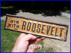 Original 1920 s- 1930s Vintage Roosevelt License plate topper Ford gm chevy