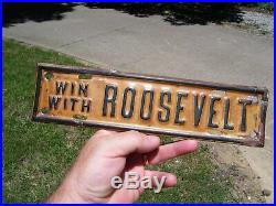 Original 1920 s- 1930s Vintage Roosevelt License plate topper Ford gm chevy