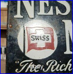 Original 1940's Old Vintage Rare Nestle's Milk Ad. Porcelain Enamel Sign Board