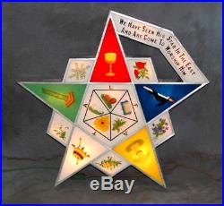Original Antique Eastern Star Light Up Sign, Vintage Masonic Advertising