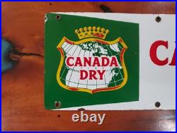 Original Beautiful Vintage Canada Dry Porcelain Sign 24 x 7 Great Color Graphics