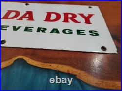 Original Beautiful Vintage Canada Dry Porcelain Sign 24 x 7 Great Color Graphics