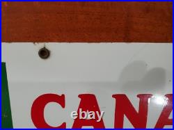 Original Beautiful Vintage Canada Dry Porcelain Sign 24 x 7 Great Color Graphics