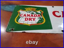 Original Beautiful Vintage Canada Dry Porcelain Sign 24 x 7 Great Color Graphics