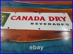 Original Beautiful Vintage Canada Dry Porcelain Sign 24 x 7 Great Color Graphics