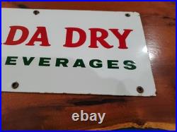 Original Beautiful Vintage Canada Dry Porcelain Sign 24 x 7 Great Color Graphics