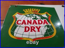Original Beautiful Vintage Canada Dry Porcelain Sign 24 x 7 Great Color Graphics