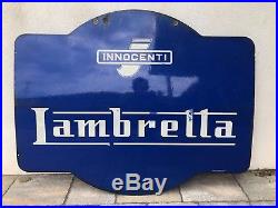 Original LAMBRETTA Enamel Sign Porcelain Service Vintage VESPA 1950s Double Side