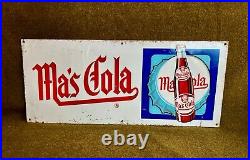 Original Ma's Embossed Cola SST Sign. 28x12. Good Cond. Great Colors