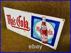 Original Ma's Embossed Cola SST Sign. 28x12. Good Cond. Great Colors