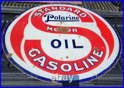 Original Porcelain Double Sided Standard Motor Oil Polarine Sign