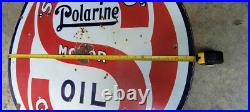 Original Porcelain Double Sided Standard Motor Oil Polarine Sign