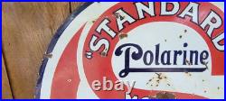 Original Porcelain Double Sided Standard Motor Oil Polarine Sign