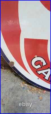 Original Porcelain Double Sided Standard Motor Oil Polarine Sign
