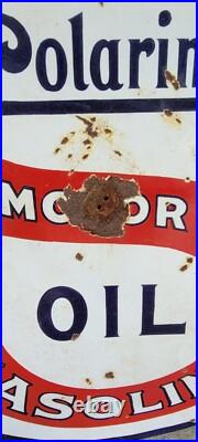Original Porcelain Double Sided Standard Motor Oil Polarine Sign