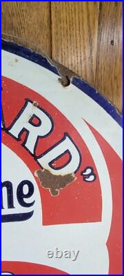 Original Porcelain Double Sided Standard Motor Oil Polarine Sign